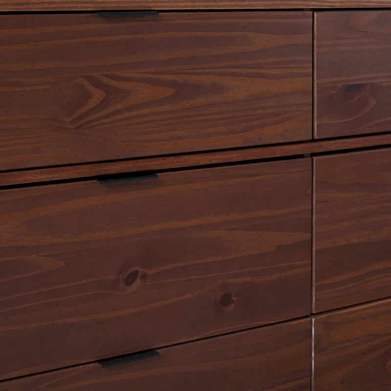 Commode incurvée en bois massif à 6 tiroirs