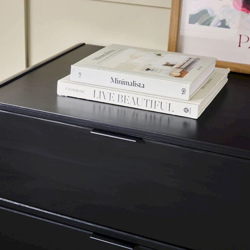 Commode incurvée en bois massif à 6 tiroirs