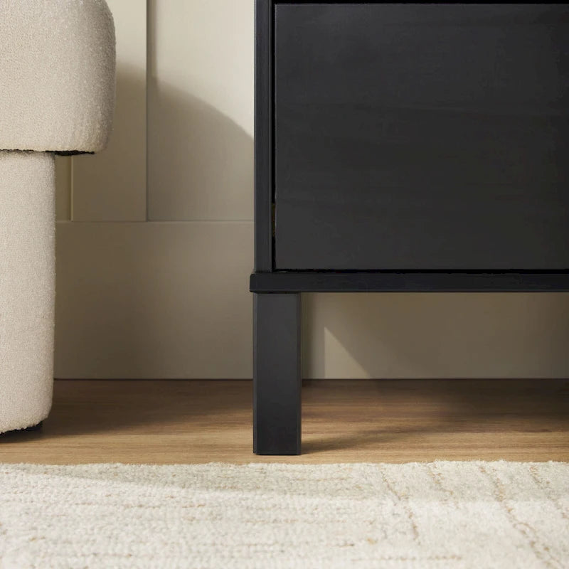 Commode incurvée en bois massif à 6 tiroirs