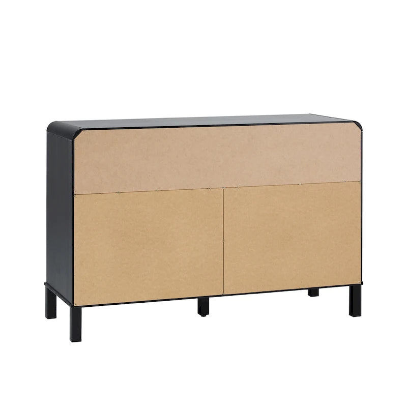 Commode incurvée en bois massif à 6 tiroirs