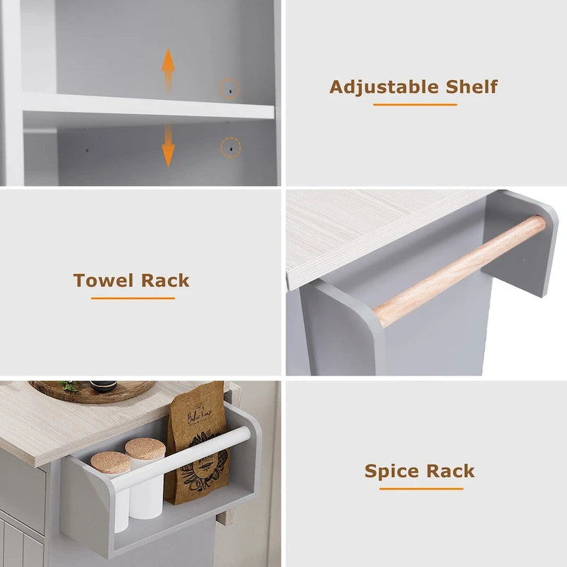 Îlot de cuisine avec meuble de rangement pour poubelle