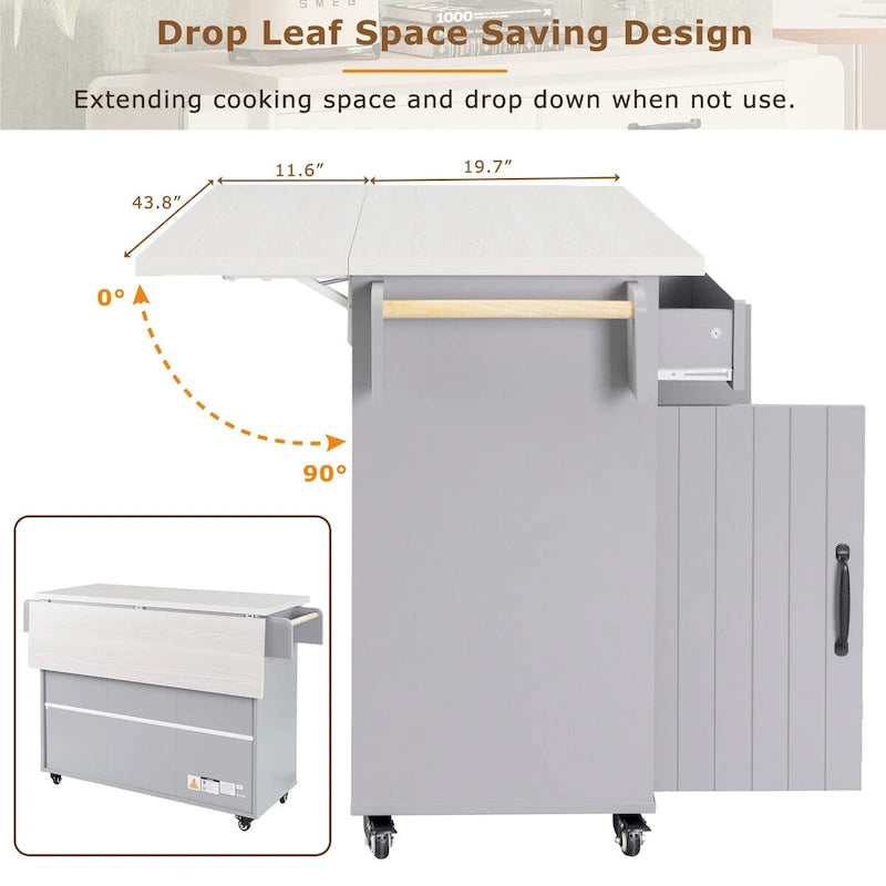Îlot de cuisine avec meuble de rangement pour poubelle