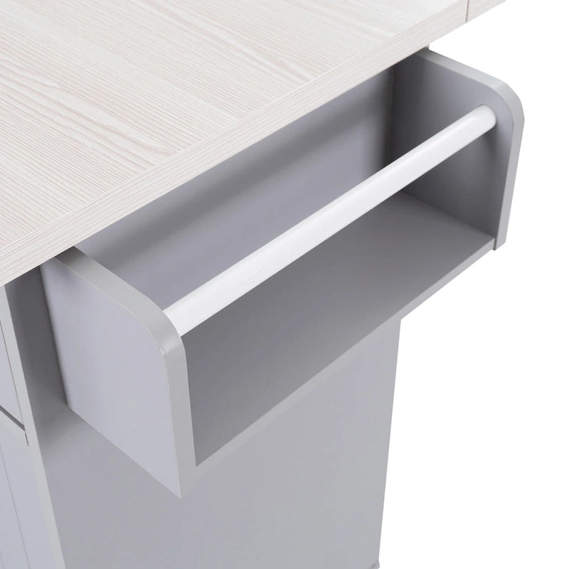 Îlot de cuisine avec meuble de rangement pour poubelle