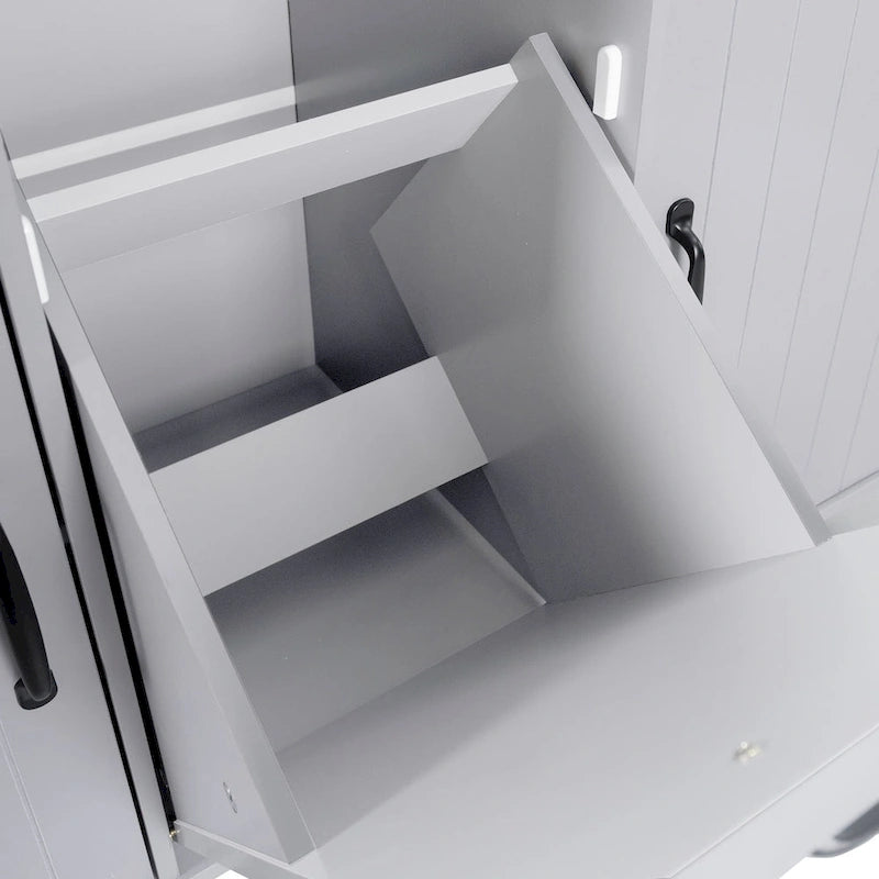 Îlot de cuisine avec meuble de rangement pour poubelle