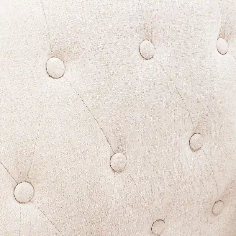 Mid-Century Modern Upholstered Linen Button Tufted Accent Chair