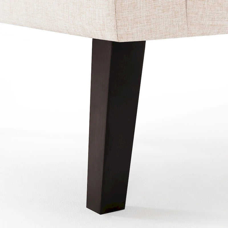 Mid-Century Modern Upholstered Linen Button Tufted Accent Chair