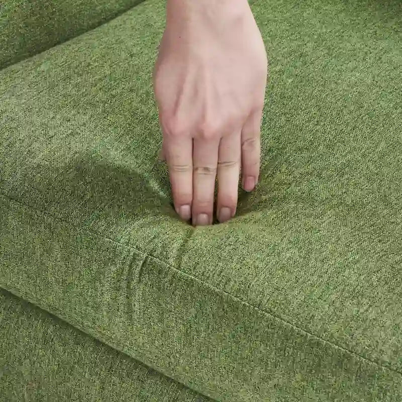 Mid-Century Modern Upholstered Linen Button Tufted Accent Chair