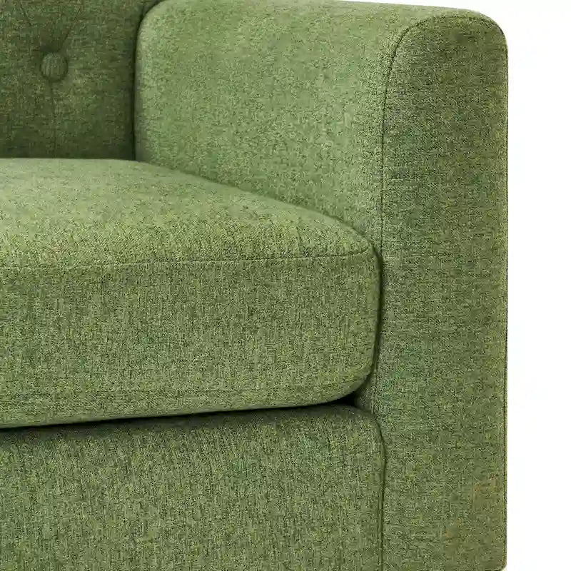 Mid-Century Modern Upholstered Linen Button Tufted Accent Chair