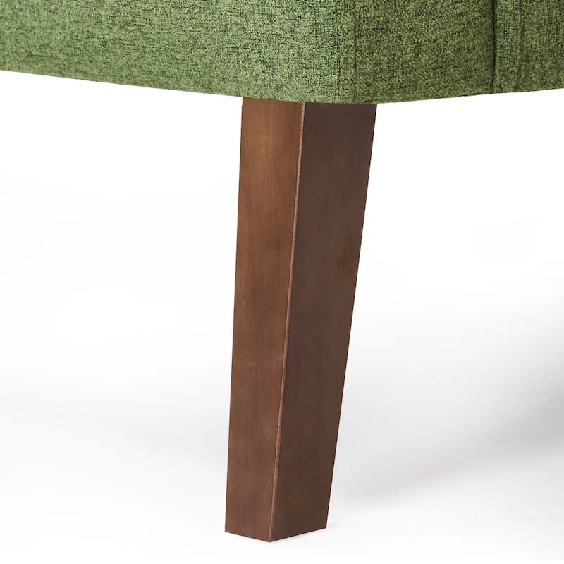 Mid-Century Modern Upholstered Linen Button Tufted Accent Chair