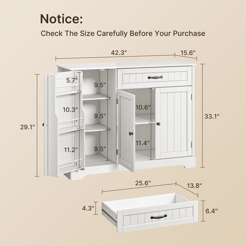 Buffet Cabinet Sideboard with Drawer and 3 Doors