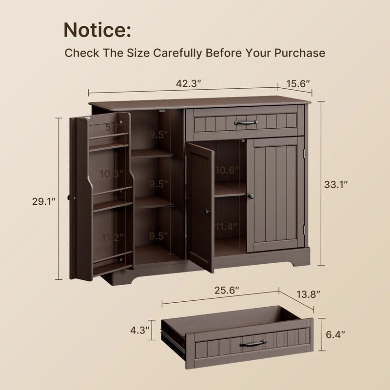 Buffetschrank-Sideboard mit Schublade und 3 Türen