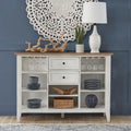 White Server with Stemware Storage