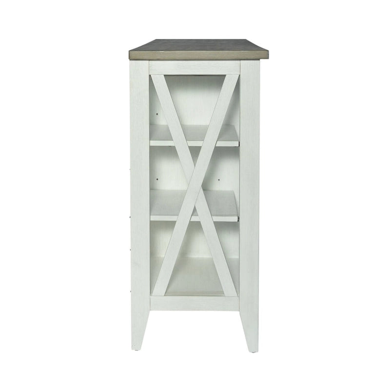 White Server with Stemware Storage