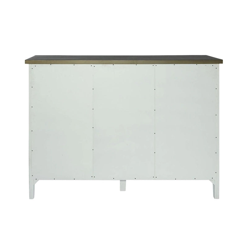 White Server with Stemware Storage